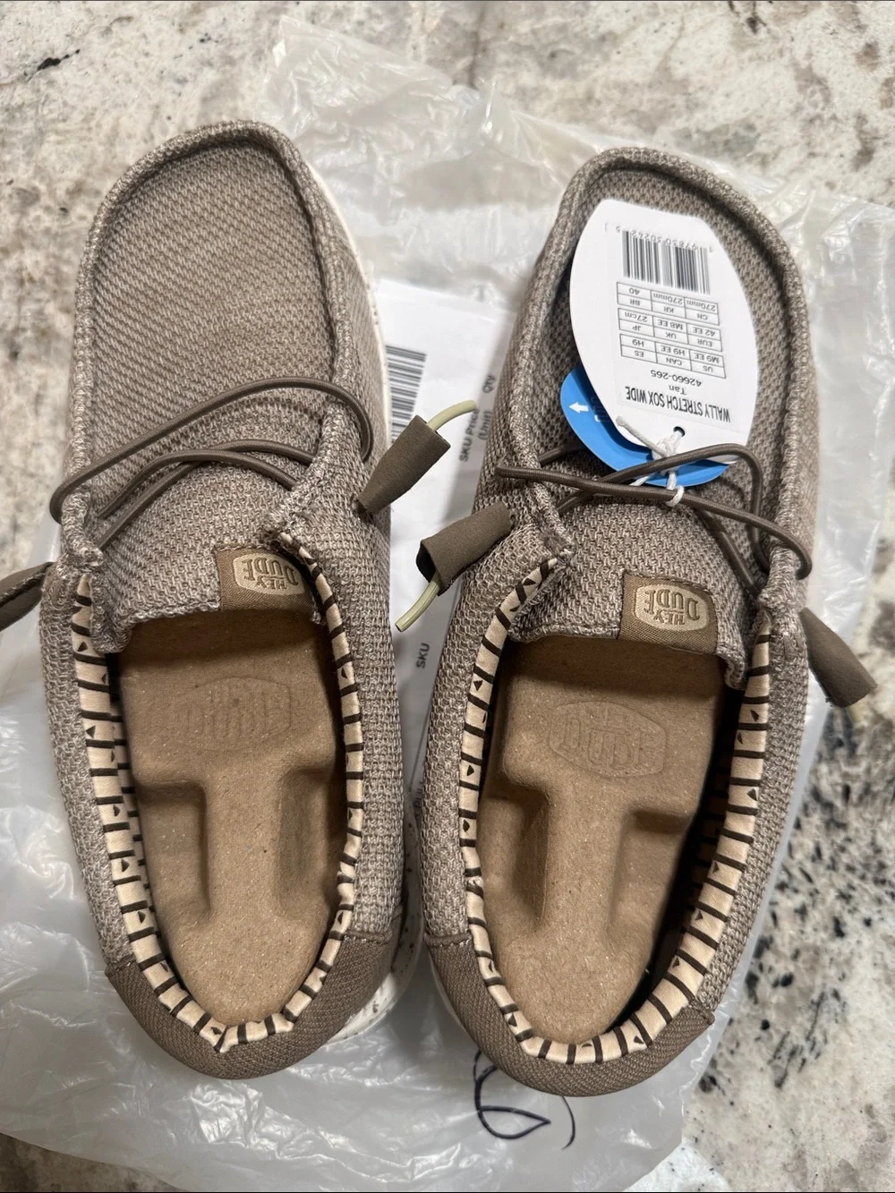 Hey Dude Men’s Wally Wide Slip-On Sneakers — Taupe Beige